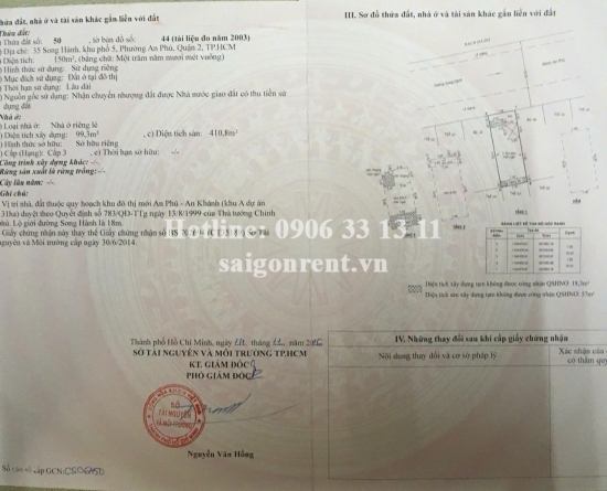 35 Song Hành, P. An Phú, Quận 2- TP.Thủ Đức - 7,5m X20m - Giá Bán 65 Tỷ