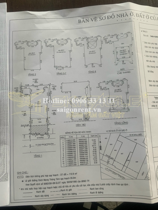 546 + 548 Cách Mạng Tháng Tám ( CMT8), phường 11, Quận 3- 14,6m X 42m - Giá Bán 450 Tỷ