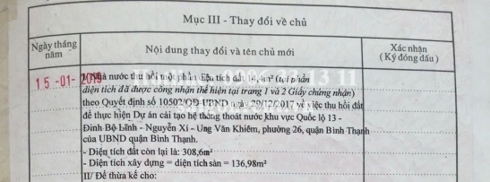 Bán nhà 685/51 Xô Viết Nghệ Tĩnh, phường 26, Quận Bình Thạnh, diện tích, 308,6m2, giá bán 33 tỷ