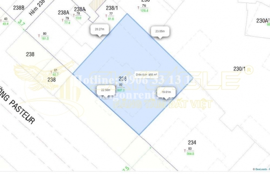 Bán nhà 236 Pasteur, phường Võ Thị Sáu, Quận 3, diện tích 434,5m2, giá bán 400 tỷ
