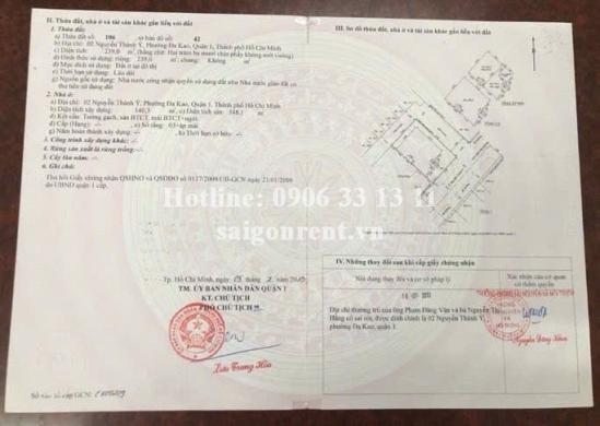 Bán nhà 2 Nguyễn Thành Ý, phường ĐaKao, Quận 1, diện tích 239m2, giá bán 142 tỷ