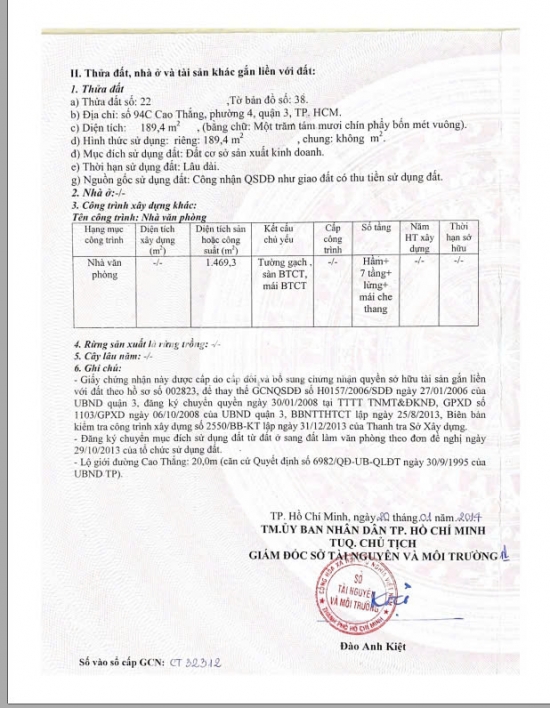 Bán nhà 94C Cao Thắng, Phường 4, Quận 3, diện tích 189,4m2, giá bán 90 tỷ