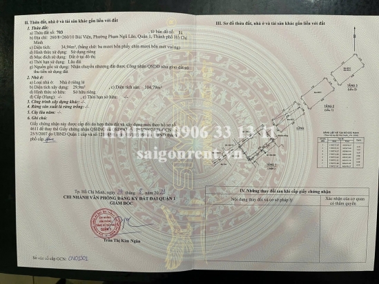 Bán nhà 15B Trần Khánh Dư, phườngTân Định, Quận 1,diện tích 110m², giá bán 45 tỷ