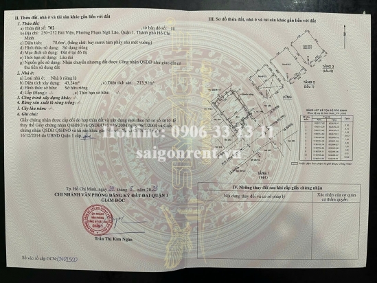 Bán nhà 15B Trần Khánh Dư, phườngTân Định, Quận 1,diện tích 110m², giá bán 45 tỷ
