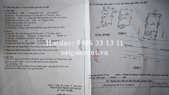Bán nhà 166-166A Đường số 79, Phường Tân Quy, Quận 7, diện tích 144m2, giá bán 29 tỷ