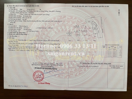 Bán nhà 181 Thân Văn Nhiếp, Phường An Phú, Quận 2, diện tích 130m2, giá bán 33 tỷ