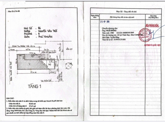Bán nhà 86 Nguyễn Văn Trỗi, Phường 08, Quận Phú Nhuận, diện tích 76,82m2, giá bán 50 tỷ