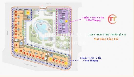 Bán Shophouse Lake View 1,  LV 0015 đường N6, 19 Tố Hữu, phường Thủ Thiêm, Quận 2, diện tích 542,4m2, giá bán 125 tỷ