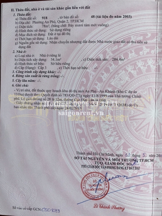  Bán nhà 61A Cao Đức Lân, Phường An Phú, Quận 2, diện tích 144,1m2, Giá bán 45 Tỷ