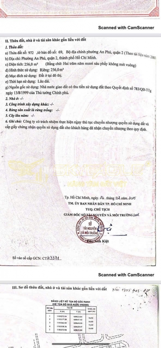 Bán đất mặt tiền đường Bùi Tá Hán, phường An Phú, Quận 2, diện tích 256m2, giá bán 45 tỷ