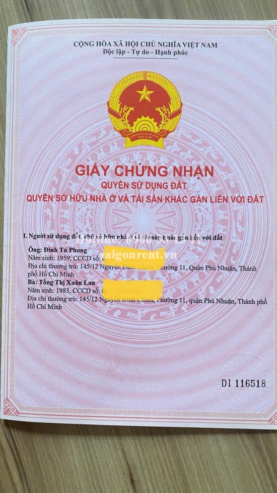 Bán nhà 145/12 Nguyễn Đình Chính 