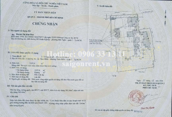 Bán nhà 24 Đường số 46, phường Thảo Điền, Quận 2, diện tích 3197m2, giá bán 1000 tỷ