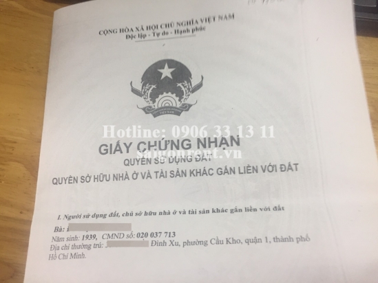 Bán nhà 35/11/28 Trần Đình Xu, phường Cầu Kho, Quận 1, diện tích 39,6m2, giá bán 6,5 tỷ