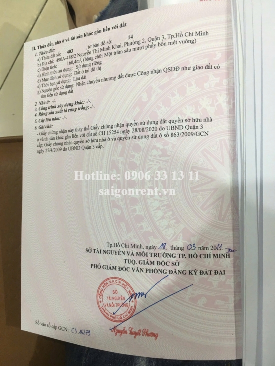 Bán nhà 490A-488/2 Nguyễn Thị Minh Khai, phường 2, Quận 3, diện tích 160,4m2, giá bán 78 tỷ