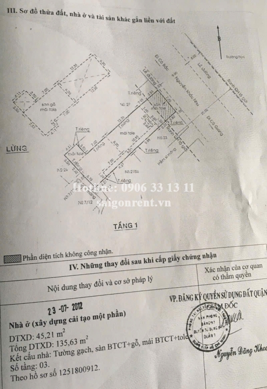 Bán nhà 25-27 Nguyễn Khắc Nhu, phường Cô Giang, Quận 1, diện tích 290,3m2, giá bán 185 tỷ 