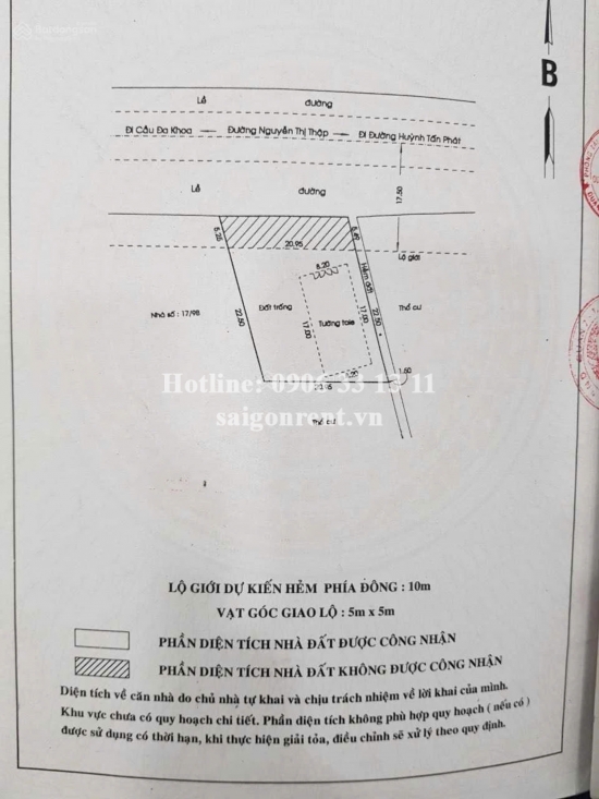 Bán nhà 47 Nguyễn Thị Thập và 45/2 Nguyễn Thị Thập, phường Tân Phú, Quận 7, diện tích 1.472,45m2, giá bán 180 tỷ