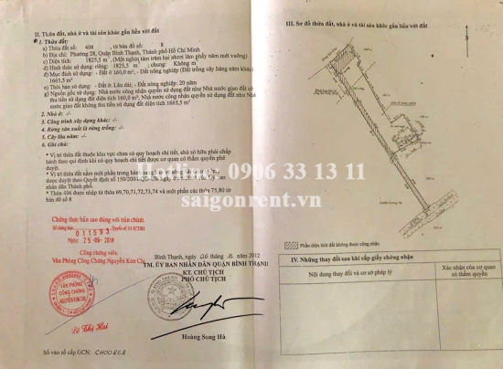 Bán nhà 311B Bình Quới, phường 28, Quận Bình Thạnh, diện tích 1825,5m2, giá bán 75 tỷ