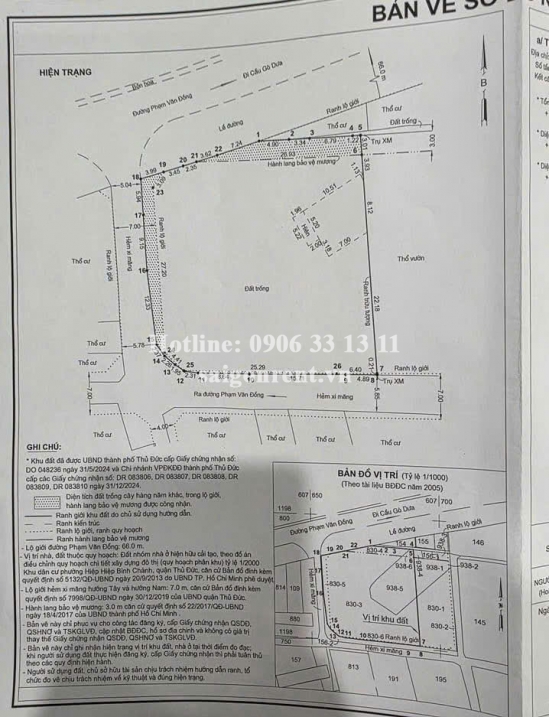Bán đất 1056 Phạm Văn Đồng, phường Hiệp Bình Chánh, Quận Thủ Đức, diện tích 1300m2, giá bán 185 tỷ