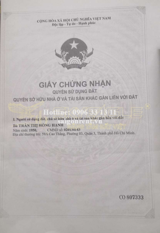 Bán nhà 59A Cao Thắng, phường 3, Quận 3, diện tích 310,1 m², giá bán 125 tỷ 