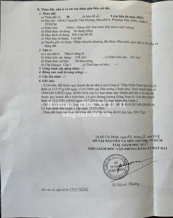 Bán nhà 200A2 Nguyễn Văn Hưởng, phường Thảo Điền, Quận 2, diện tích 240m2, giá bán 68 tỷ