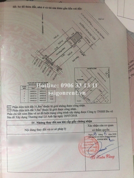 Bán nhà  37-37C-37D Tô Ngọc Vân, phường Linh Tây, Thành phố Thủ Đức, diện tích 310m2, giá bán 90 tỷ