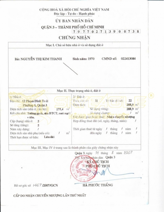 Bán nhà 12 Phạm Đình Toái, phường Võ Thị Sáu, Quận 3, diện tích 288m2, giá bán 150 tỷ 