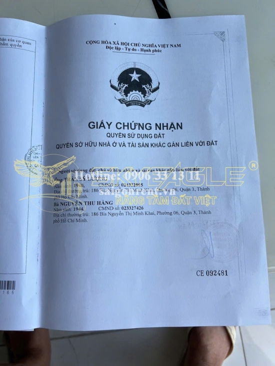 Bán nhà 186-186Bis Nguyễn Thị Minh Khai, phường Võ Thị Sáu, Quận 3, diện tích 316m2, giá bán 350 tỷ