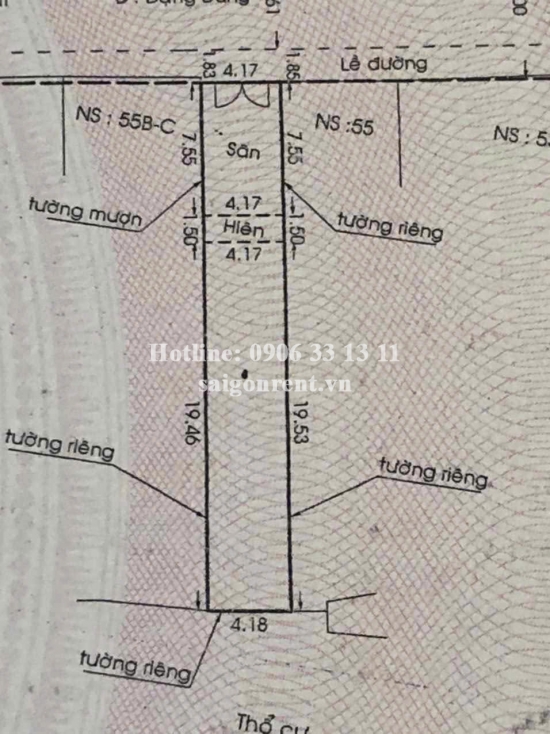 Bán nhà 55A Đặng Dung, phường Tân Định, Quận 1, diện tích 119,1m2, giá bán 55 tỷ