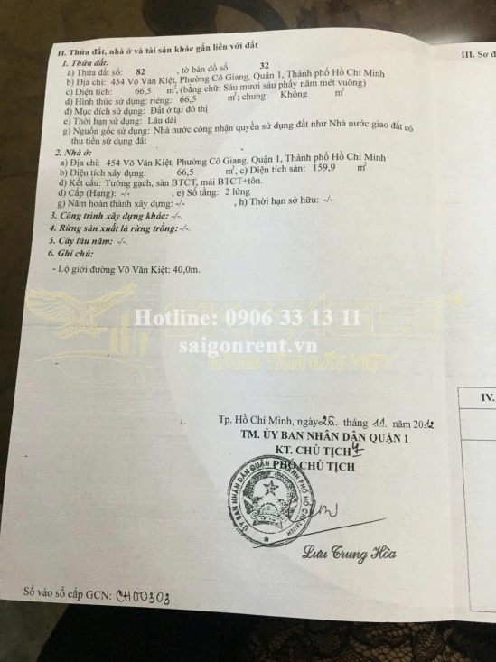 Bán nhà 454-456 Võ Văn Kiệt, phường Cô Giang, Quận 1, diện tích 177,74m², giá bán 120 tỷ
