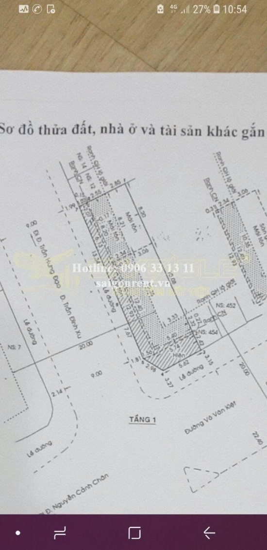 Bán nhà 454-456 Võ Văn Kiệt, phường Cô Giang, Quận 1, diện tích 177,74m², giá bán 120 tỷ