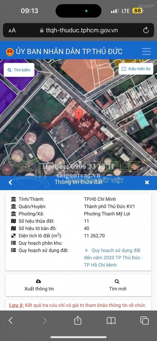 Bán đất 968B Nguyễn Thị Định, phường Thạnh Mỹ Lợi, Quận 2, diện tích 10.327m2, Giá Bán 228 Tỷ