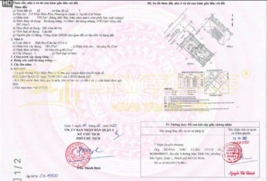Bán nhà 213 Điện Biên Phủ, phường Võ Thị Sáu, Quận 3, diện tích 759,7m2, giá bán 440 tỷ