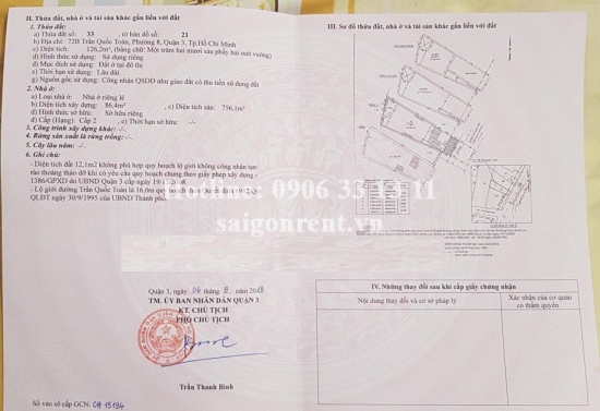 Bán nhà 72B Trần Quốc Toản, phường Võ Thị Sáu, Quận 3, diện tích 126m2, giá bán 60 tỷ