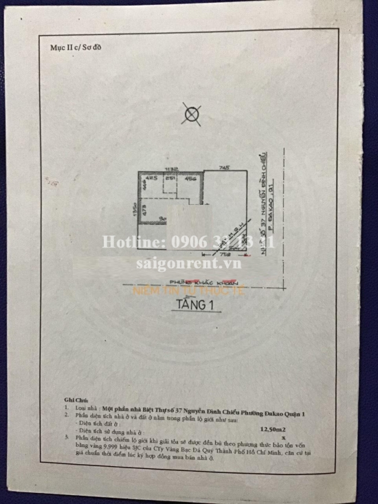 Bán nhà 37 Nguyễn Đình Chiểu, phường Đa Kao, Quận 1, diện tích 256,83m2, giá bán 300 tỷ