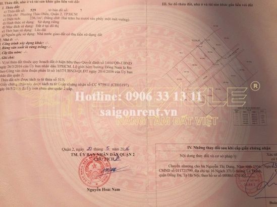 Bán đất KDC 188 Nguyễn Văn Hưởng, phường Thảo Điền, Quận 2, diện tích 236,1m2, giá bán 55 tỷ