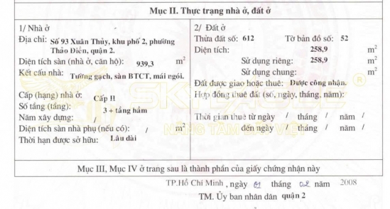 Bán nhà 93 Xuân Thủy, phường Thảo Điền, Quận 2, diện tích 897,4m², giá bán 404 tỷ