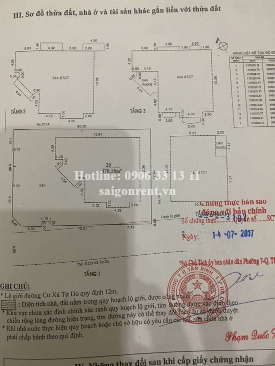 Bán nhà 1073/5 Cách Mạng Tháng Tám, cư xá Tự Do, Phường 07, Quận Tân Bình, diện tích 470,2m2, giá bán 110 tỷ