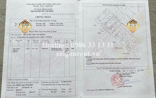 Bán nhà 35 Mạc Đỉnh Chi, phường Đa Kao, Quận 1, diện tích 204.6m2, giá bán 240 tỷ