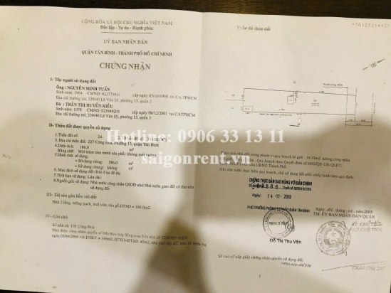 Bán nhà 221 223 225 227 229 231 233 Cộng Hoà, phường Tân Bình, diện tích 1028m2, giá bán 280 tỷ