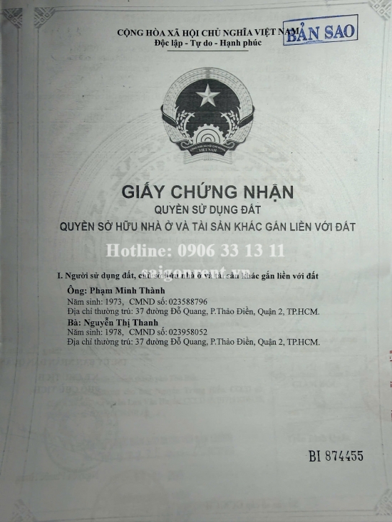 Bán nhà 37 Đỗ Quang, phường Thảo Điền, Quận 2, diện tích 59,2m2, giá bán 23,5 tỷ